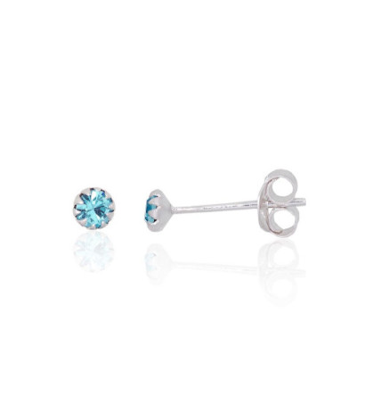 Silver stud earrings 2202663_CZ-AQ, Silver 925°, Zirkons