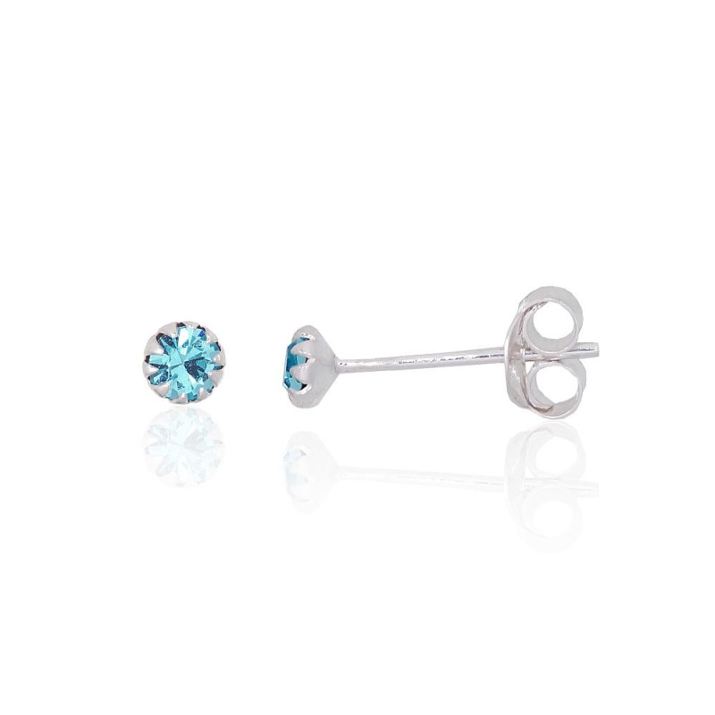 Silver stud earrings 2202663_CZ-AQ, Silver 925°, Zirkons