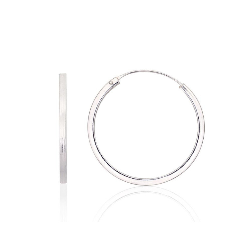 Sidabriniai auskarai –žiedai 2203985, Sidabras 925°