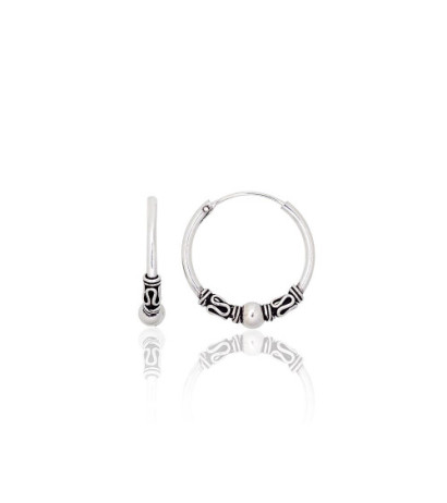 Silver earrings-rings 2203996(POx-Bk), Silver 925°, oxide (Plating)