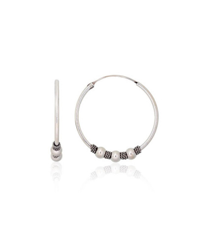 Sudraba auskari-riņķīši 2203997(POx-Bk), Sudrabs 925°, oksids (pārklājums)