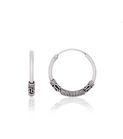 Silver earrings-rings 2204000(POx-Bk), Silver 925°, oxide (Plating)