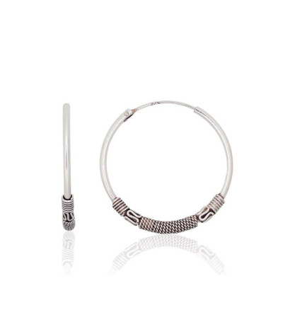 Sudraba auskari-riņķīši 2204002(POx-Bk), Sudrabs 925°, oksids (pārklājums)