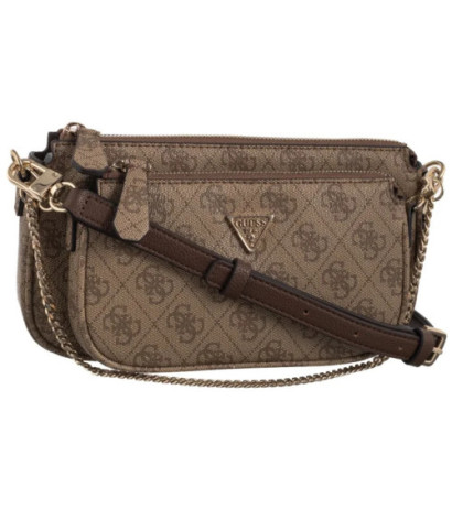 Guess Noelle II Dbl Pouch Crossbody HWBG96 72710 Latte Logo/Brown (GU758-b) handbag