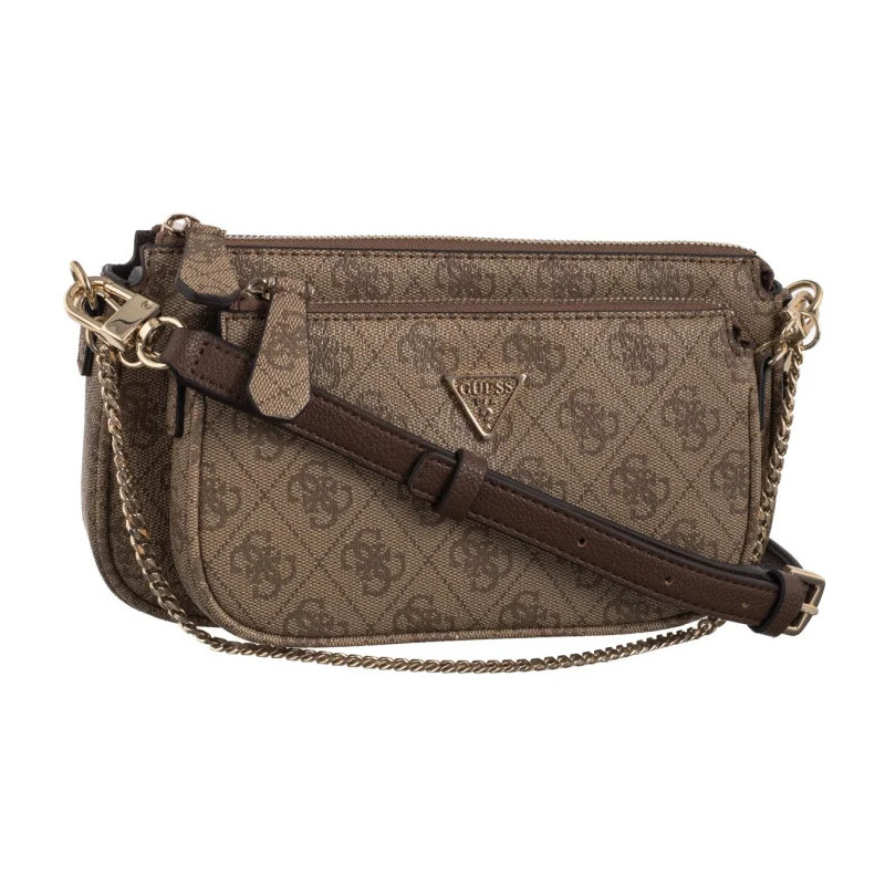 Guess Noelle II Dbl Pouch Crossbody HWBG96 72710 Latte Logo/Brown (GU758-b) rokassoma