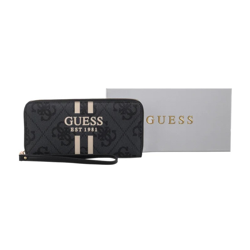 Guess Laurel II Slg Large Zip Around SWOS74 59146 Coal Logo (GU774-b) rankinė