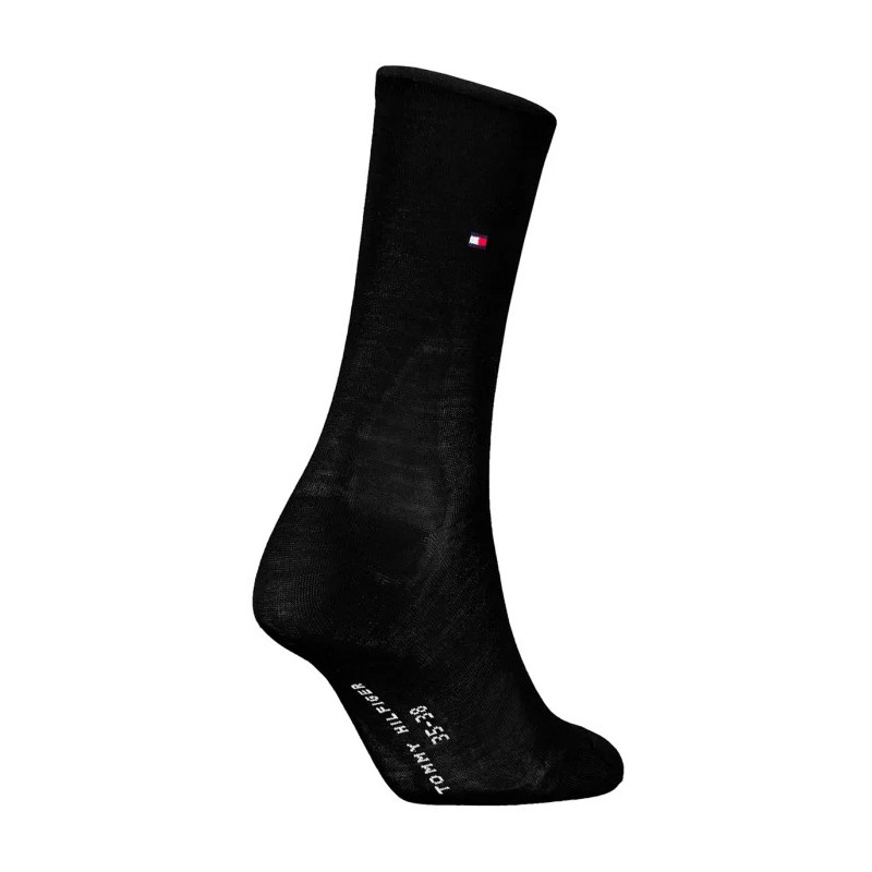 Tommy Hilfiger TH Women Sock 1P Premium Rolltop Black 701228935 001 (TH1393-a) kojinės