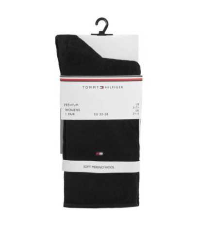 Tommy Hilfiger TH Women Sock 1P Premium Rolltop Black 701228935 001 (TH1393-a) zeķes