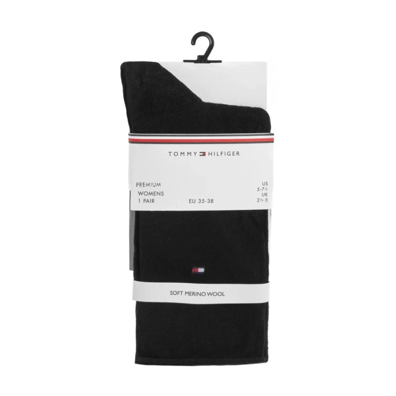Tommy Hilfiger TH Women Sock 1P Premium Rolltop Black 701228935 001 (TH1393-a) zeķes