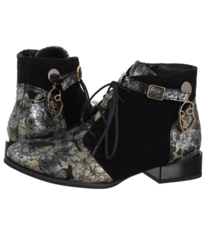 Maciejka Czarne Kwiaty 5743A-03/00-8 (MA1407-a) shoes
