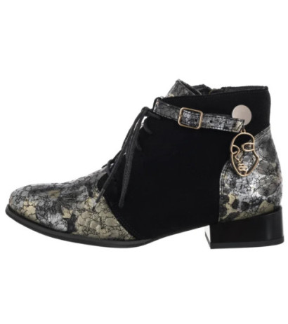 Maciejka Czarne Kwiaty 5743A-03/00-8 (MA1407-a) kurpes