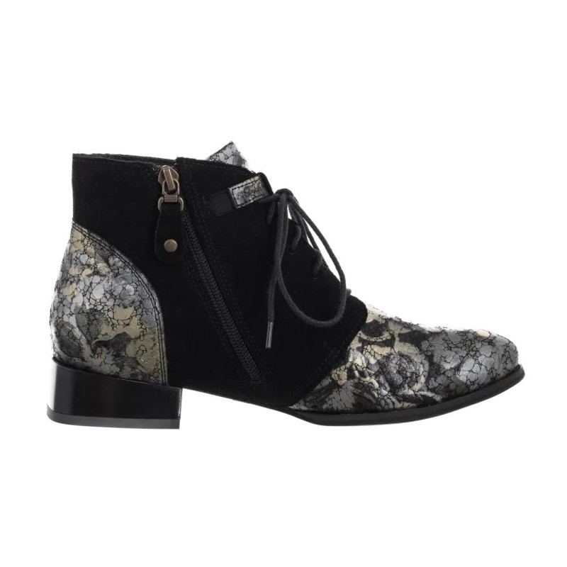 Maciejka Czarne Kwiaty 5743A-03/00-8 (MA1407-a) shoes