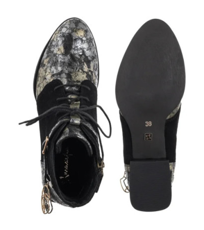 Maciejka Czarne Kwiaty 5743A-03/00-8 (MA1407-a) shoes