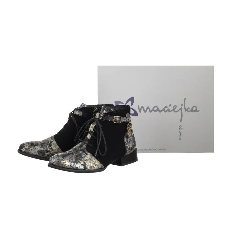 Maciejka Czarne Kwiaty 5743A-03/00-8 (MA1407-a) kurpes