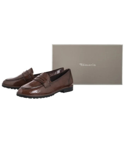 Tamaris Brązowe 1-24239-42 365 Cognac Patent (TM558-b) kurpes