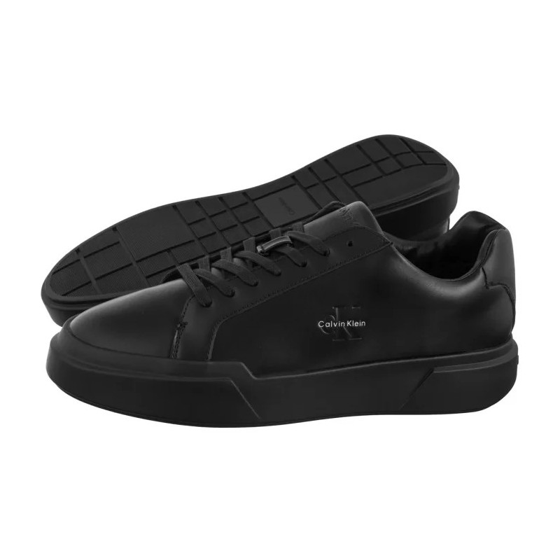 Calvin Klein Chunky Cupsole Laceup Lth Triple Black YM0YM01344 0GJ (CK690-a) sporta apavi