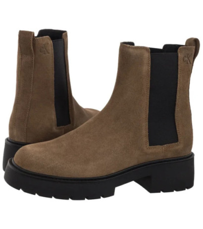 Calvin Klein Chunky Chelsea Boot Suede Classic Taupe YW0YW02071 ADH (CK691-a) kurpes