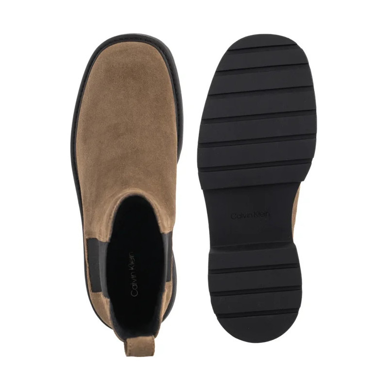 Calvin Klein Chunky Chelsea Boot Suede Classic Taupe YW0YW02071 ADH (CK691-a) batai