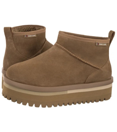 Tommy Hilfiger TJW Flatform Snow Boot Suede Bronze Twist EN0EN02841 RBH (TH1401-a) batai
