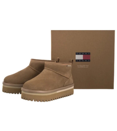 Tommy Hilfiger TJW Flatform Snow Boot Suede Bronze Twist EN0EN02841 RBH (TH1401-a) batai