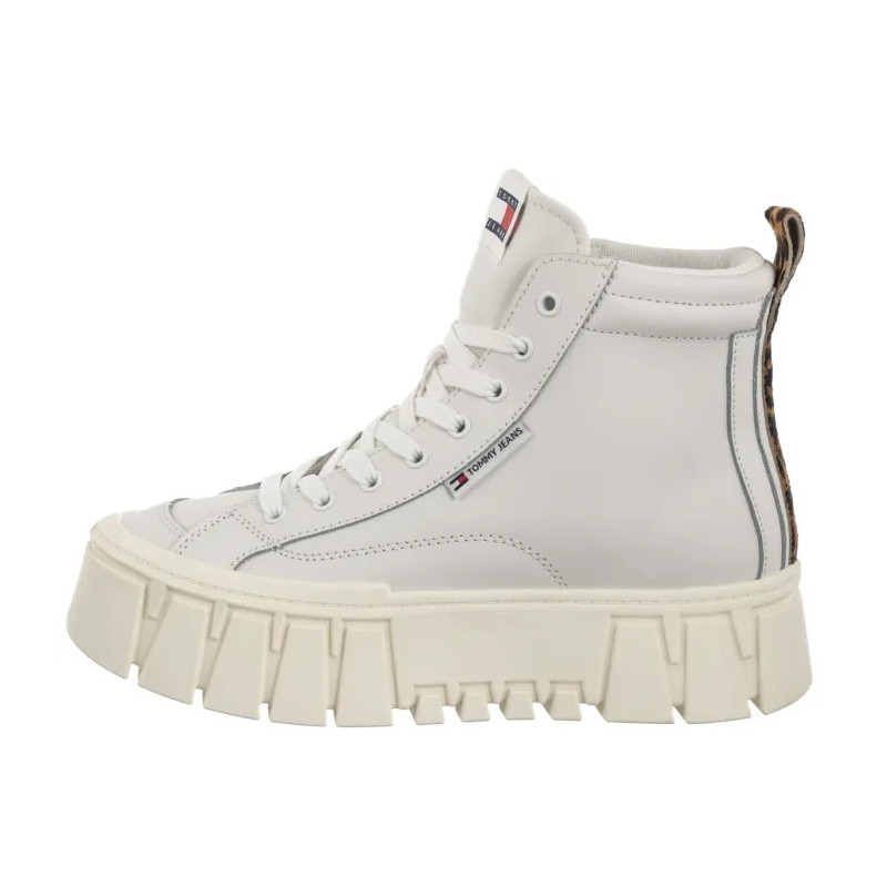 Tommy Hilfiger Tjw Vulc Flatform Leopard Ecru EN0EN02858 YBL (TH1402-a) batai