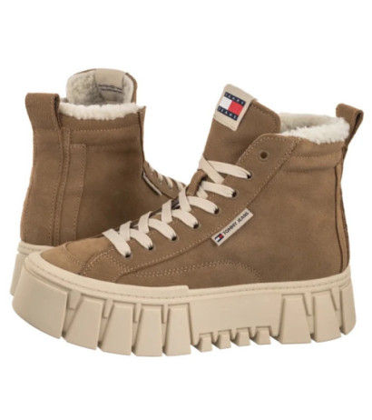 Tommy Hilfiger Tjw Vulc Flatform Suede Wl Bronze Twist EN0EN02894 RBH (TH1403-a) kurpes