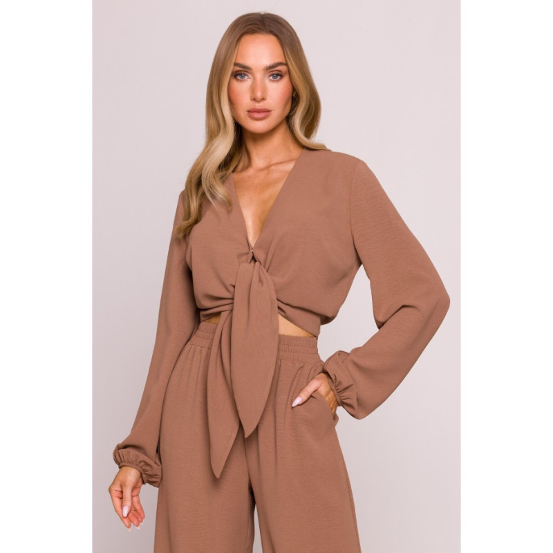 M861 Krótka bluzka - czekoladowa