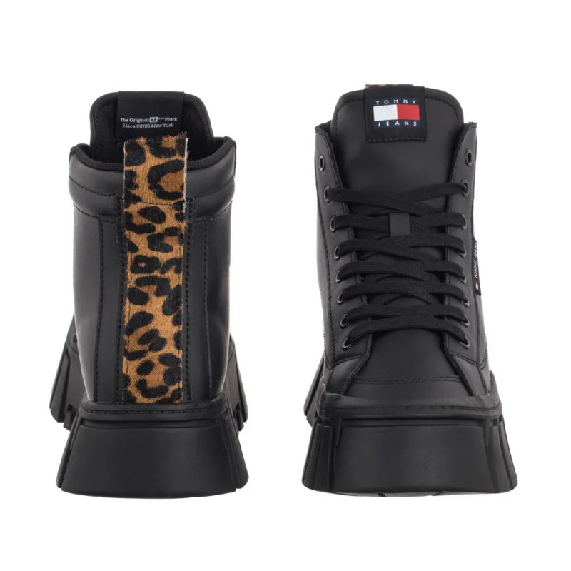 Tommy Hilfiger Tjw Vulc Flatform Leopard Black EN0EN02858 BDS (TH1402-b) batai