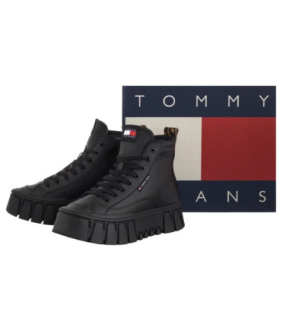 Tommy Hilfiger Tjw Vulc Flatform Leopard Black EN0EN02858 BDS (TH1402-b) shoes