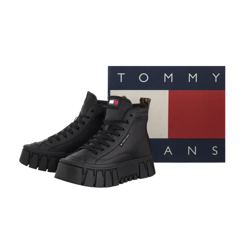 Tommy Hilfiger Tjw Vulc Flatform Leopard Black EN0EN02858 BDS (TH1402-b) kingad