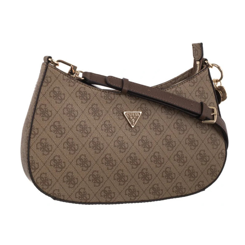 Guess Noelle II Top Zip Shoulder Bag HWBG96 72180 Latte Logo/Brown (GU787-a) rokassoma