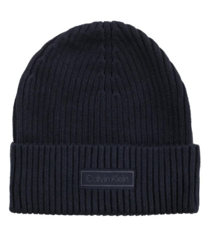 Calvin Klein Patch Chunky Rib Cotton Beanie Dark Sapphire LV04D8053G CEF (CK694-a) kepurė
