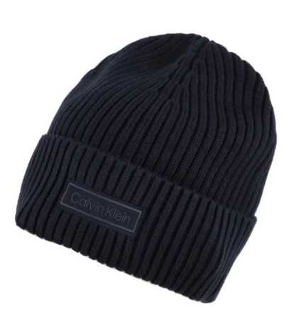 Calvin Klein Patch Chunky Rib Cotton Beanie Dark Sapphire LV04D8053G CEF (CK694-a) cap