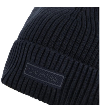 Calvin Klein Patch Chunky Rib Cotton Beanie Dark Sapphire LV04D8053G CEF (CK694-a) vöö