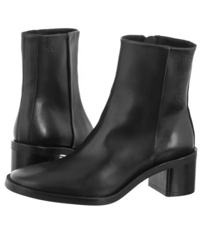 Calvin Klein Block Heel Zip Boot Lth Ck Black HW0HW02593 BEH (CK699-a) batai