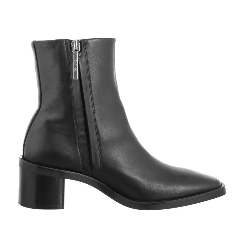 Calvin Klein Block Heel Zip Boot Lth Ck Black HW0HW02593 BEH (CK699-a) batai