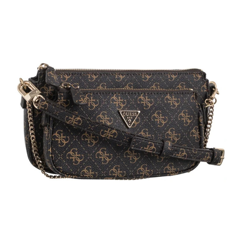 Guess Noelle II Dbl Pouch Crossbody HWQG96 72710 Brown Logo (GU778-a) rokassoma