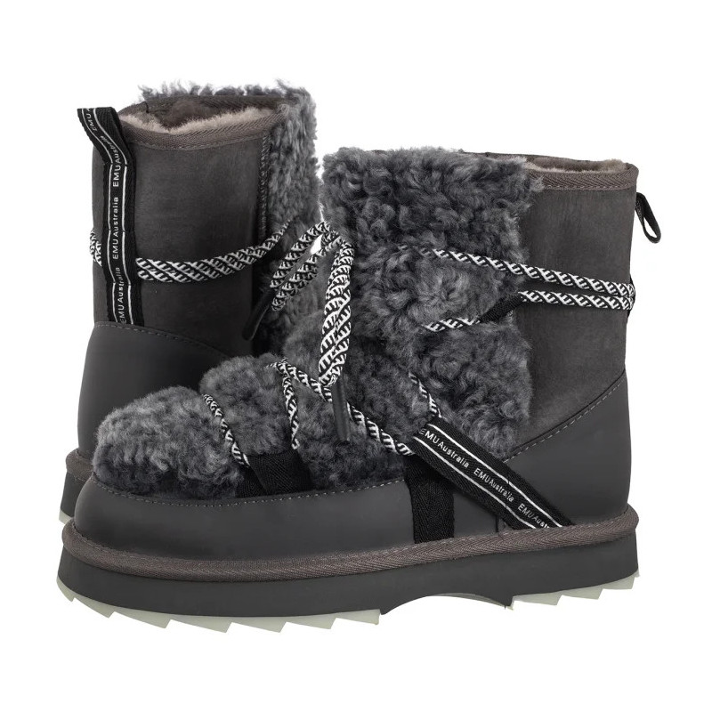 EMU Australia Blurred Teddy Charcoal W13196 (EM541-b) shoes