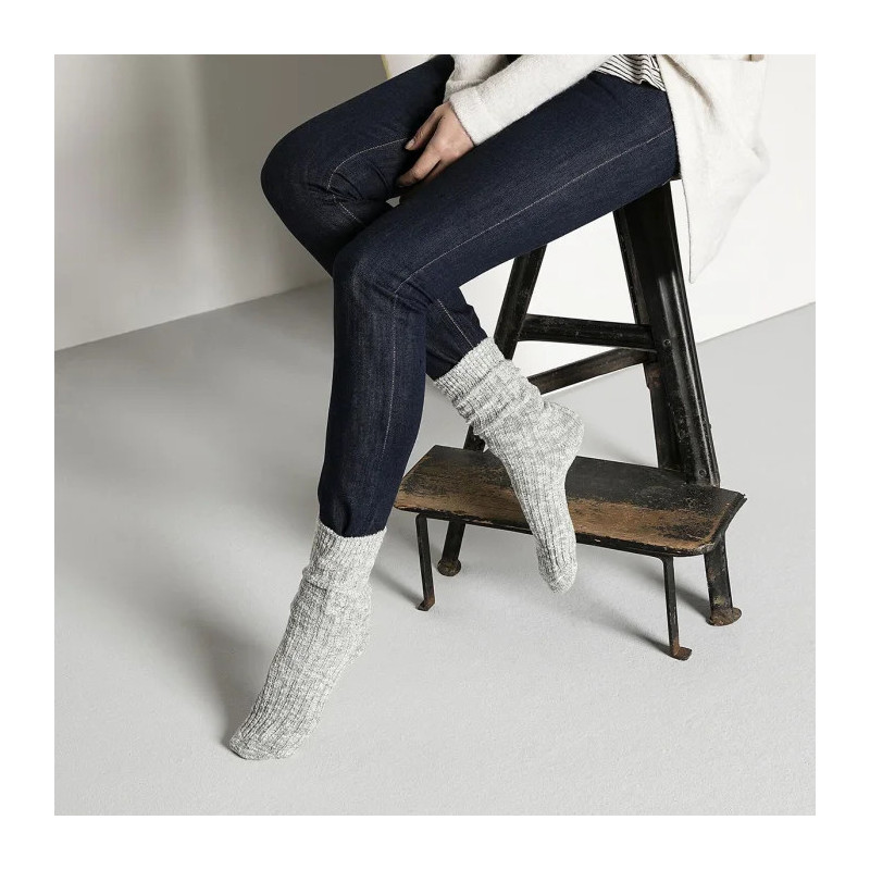 Birkenstock Cotton Slub W Gray/White 1008032 (BK341-a) zeķes