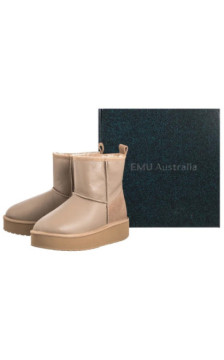 EMU Australia Stinger Mini Flatform Leather Sand W13189 (EM549-a) kurpes