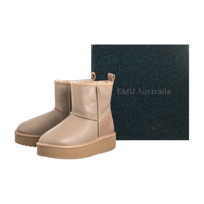 EMU Australia Stinger Mini Flatform Leather Sand W13189 (EM549-a) shoes