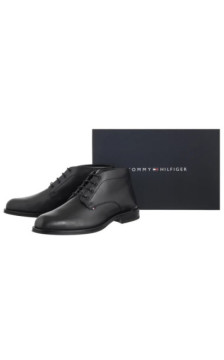 Tommy Hilfiger Corporate Hilfiger Lth Boot Black FM0FM05697 BDS (TH1410-a) shoes
