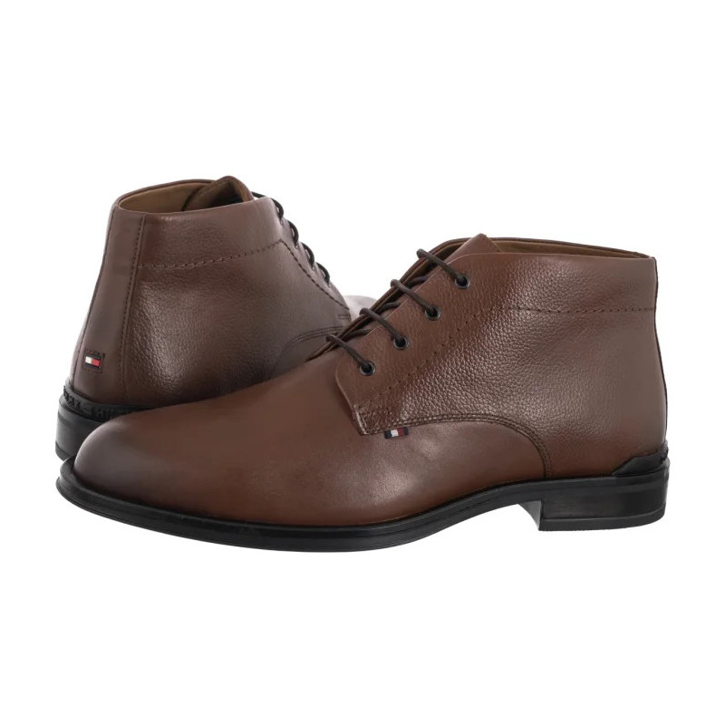 Tommy Hilfiger Corporate Hilfiger Lth Boot Winter Cognac FM0FM05697 GVI (TH1410-b) shoes