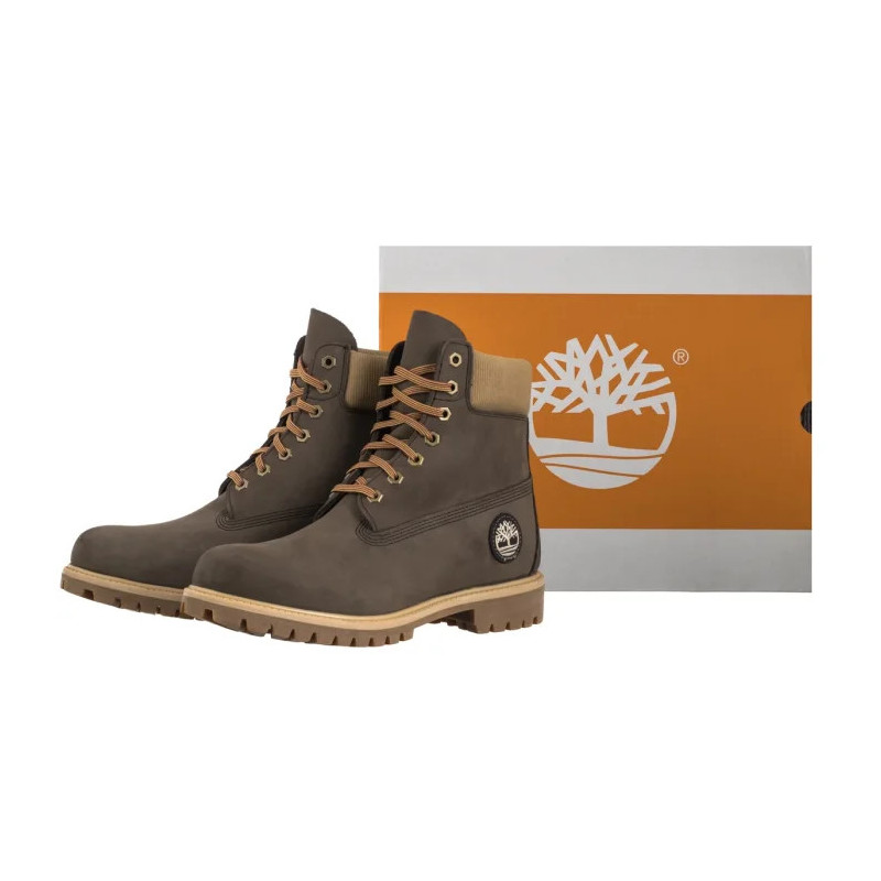 Timberland Premium 6 In Lace Waterproof Dark Brown Nubuck W 0A2P6W A4J (TI153-a) saapad