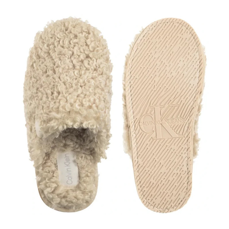 Calvin Klein Close Slipper Fur Marshmallow YW0YW01975 YAL (CK701-a) Sieviešu apavi/Flip Flops