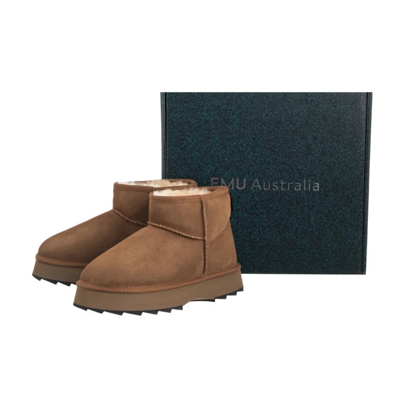 EMU Australia Sharky Micro Flatform Chestnut/Black W13304 (EM551-a) shoes