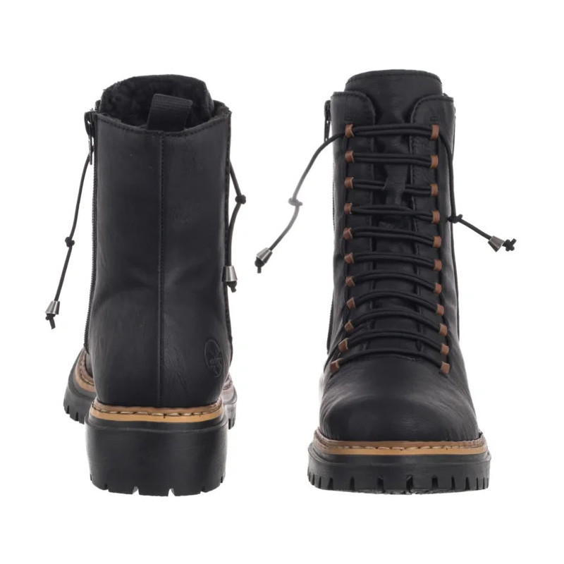 Rieker Czarne 72653-00 Black (RI334-a) zābaki