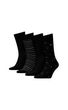 Tommy Hilfiger TH Men Sock 4P Tin Giftbox Black 701235375 002 804 (TH1412-b) zeķes