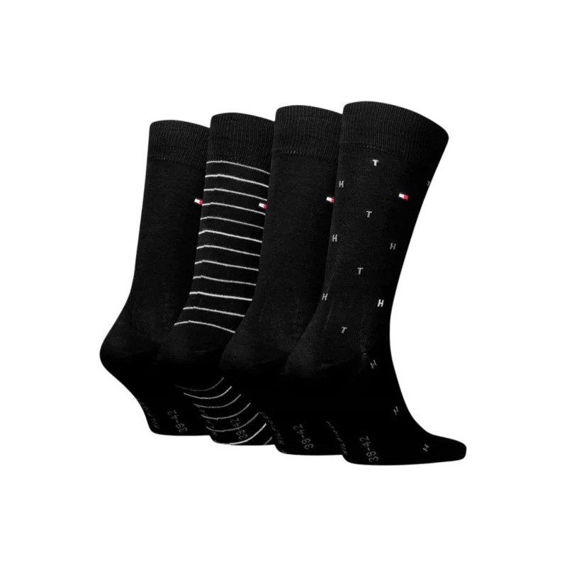 Tommy Hilfiger TH Men Sock 4P Tin Giftbox Black 701235375 002 804 (TH1412-b) zeķes
