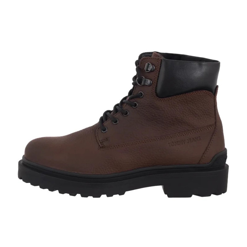 Tommy Hilfiger Tjm Lace Up Boot Leather Legacy Brown EM0EM01629 GV0 (TH1415-a) pārgājienu zābaki